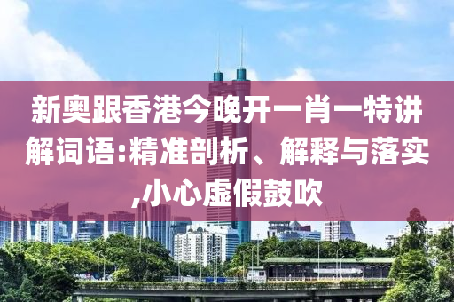 新奧跟香港今晚開一肖一特講解詞語:精準(zhǔn)剖析、解釋與落實(shí),小心虛假鼓吹