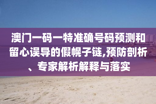澳門一碼一特準確號碼預(yù)測和留心誤導(dǎo)的假幌子鏈,預(yù)防剖析、專家解析解釋與落實